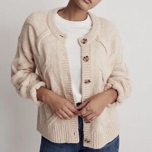 Madewell will-blend chunky cardigan size S, oatmeal color